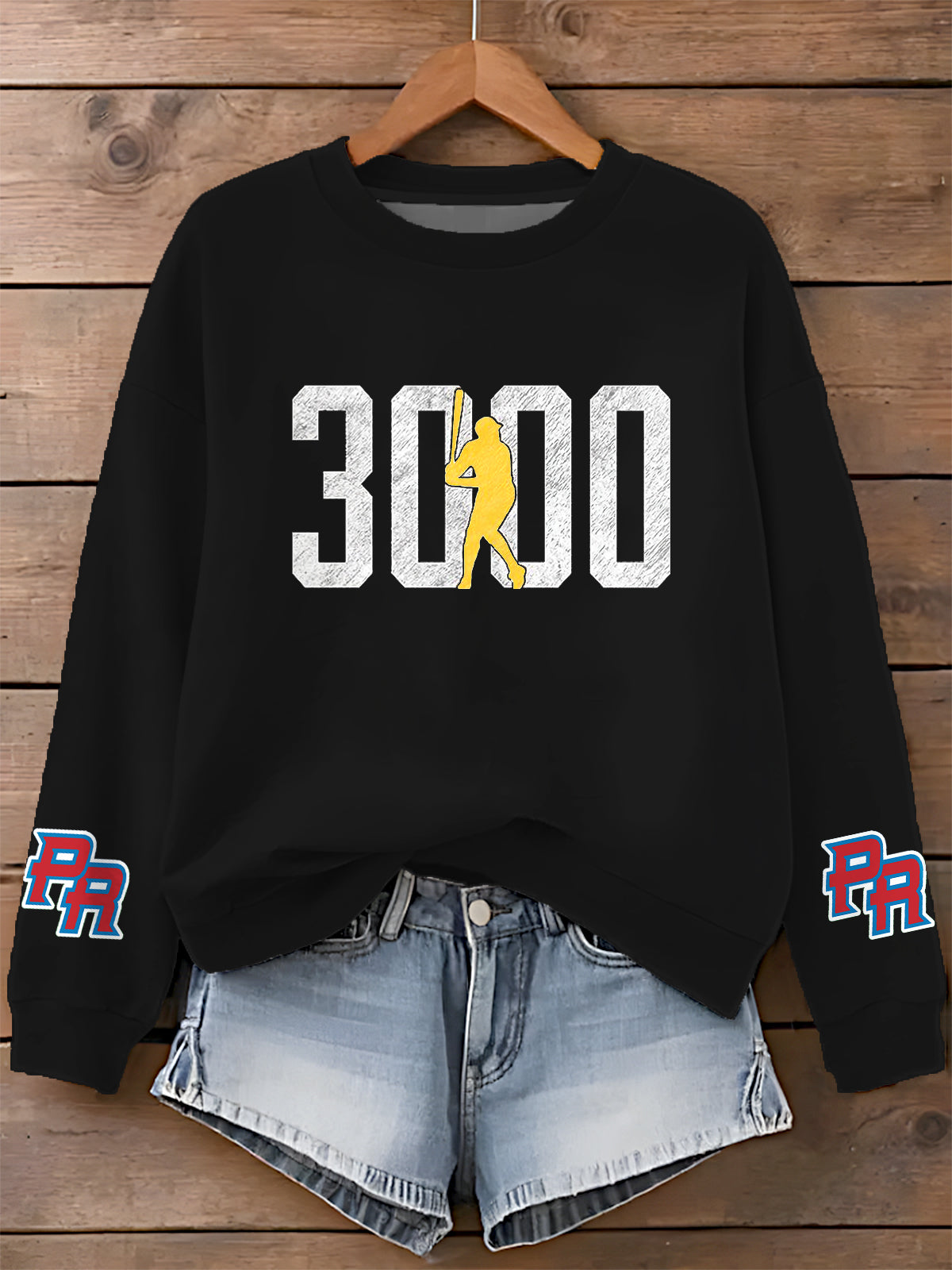 Roberto Clemente Printed Long Sleeve Casual Top