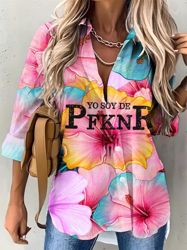 Women's Badnunny Puerto Rican Printed Casual Shirt