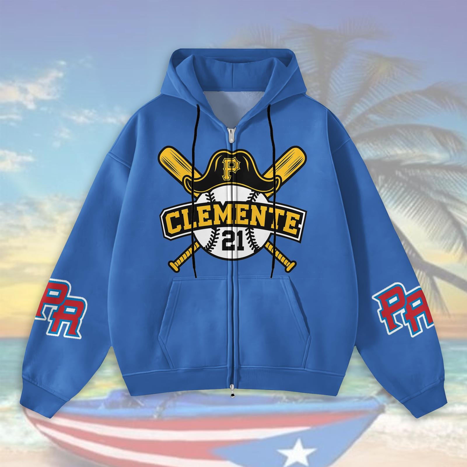 Roberto Clemente Zippered Sweatshirt Jacket