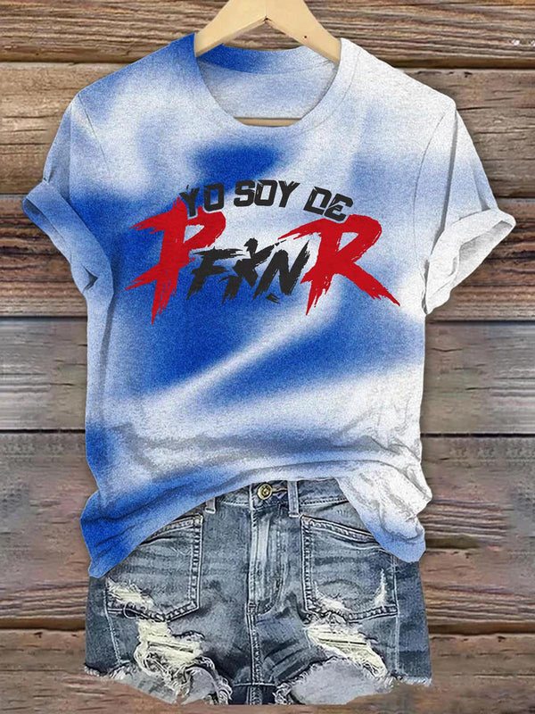 PFKNR Gradient Print Crew Neck T-shirt