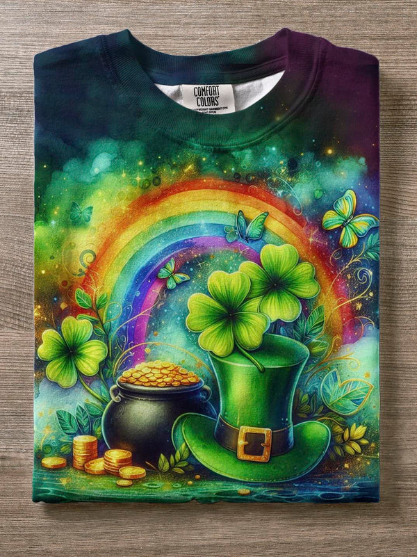 St. Patrick Day Leprechaun Hat Crew Neck T-shirt