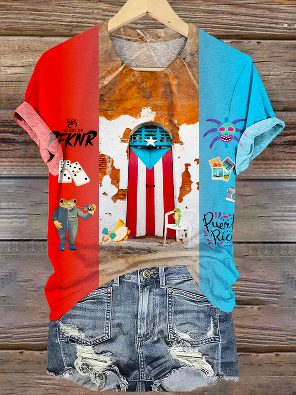 Puerto Rican Boricua Crew Neck T-shirt