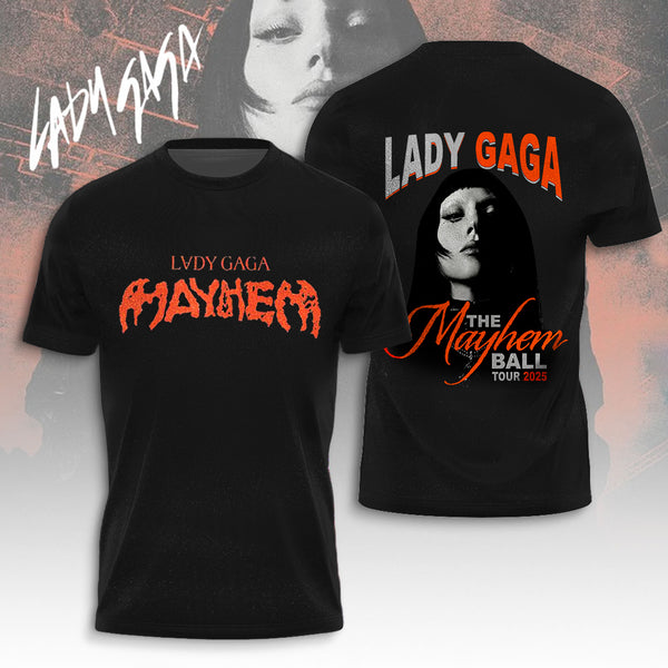 Lady Gaga Mayhem Tour Crew Neck T-shirt