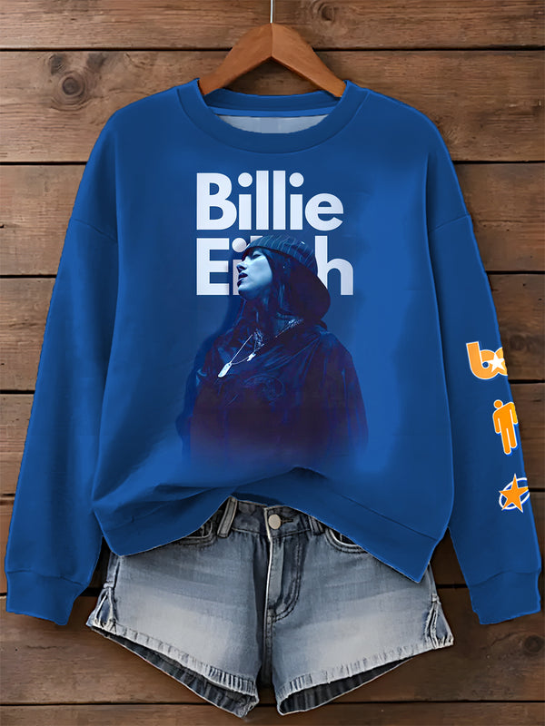 Billie Eilish Hit Me Hard And Soft Tour Printed Long Sleeve Casual Top