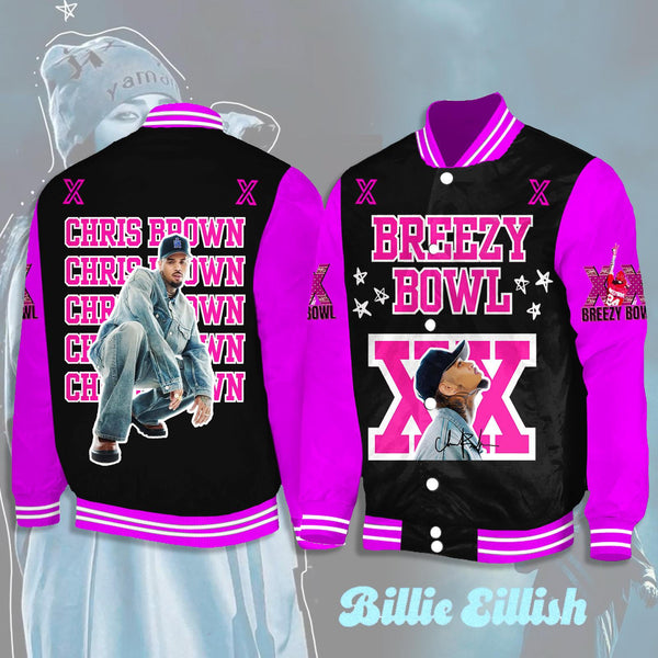 Chris Brown Tour Breezy Bowl XX Shoulder Baseball Jersey