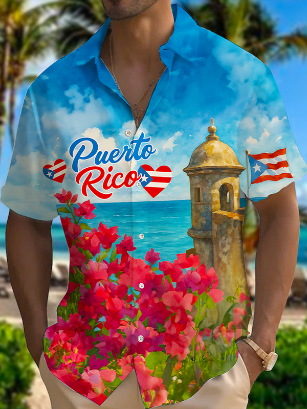 Men's I love Puerto Rico Short Sleeve Shirts