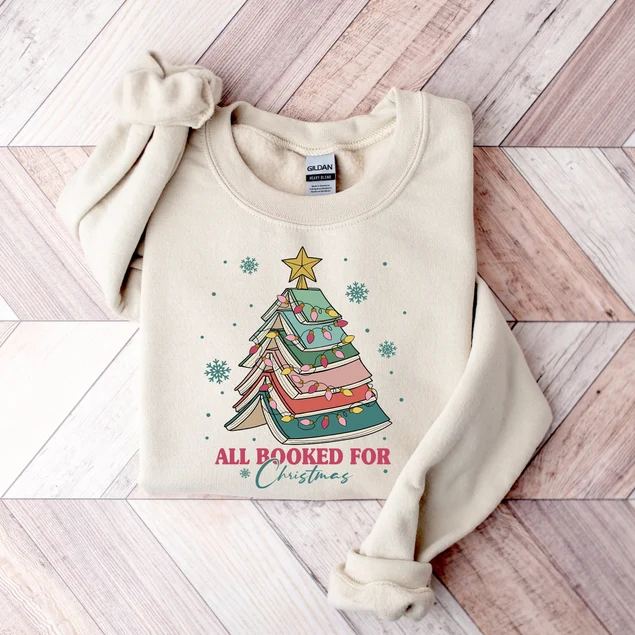 All Booked For Christmas Retro sweatshirt