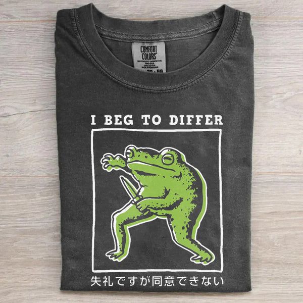 Vintage I Beg To Differ Funny Frog T-shirt