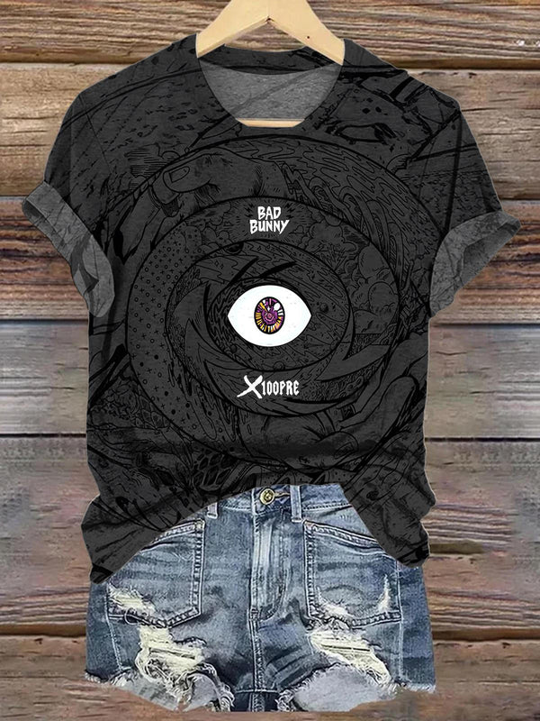 Badbunny Album Printed Crew Neck T-shirt