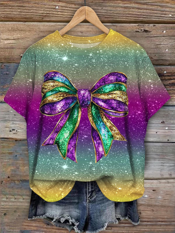 Coquette Bow Mardi Gras New Orleans T-shirt