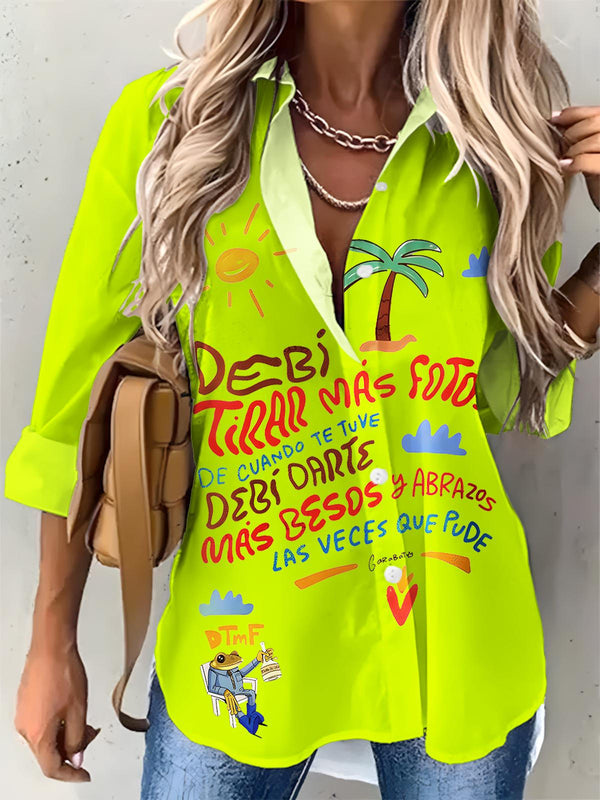 Women's Puerto Rican Print Casual Shirt