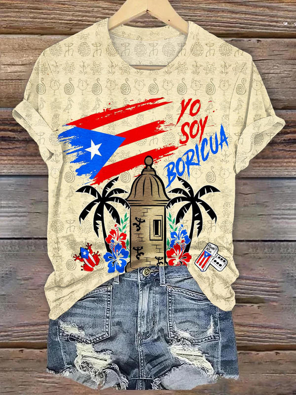 Puerto Rican Printed Crew Neck T-shirt