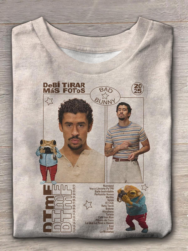 Retro Bad Bunny Debí Tirar Más Fotos Crew Neck T-shirt