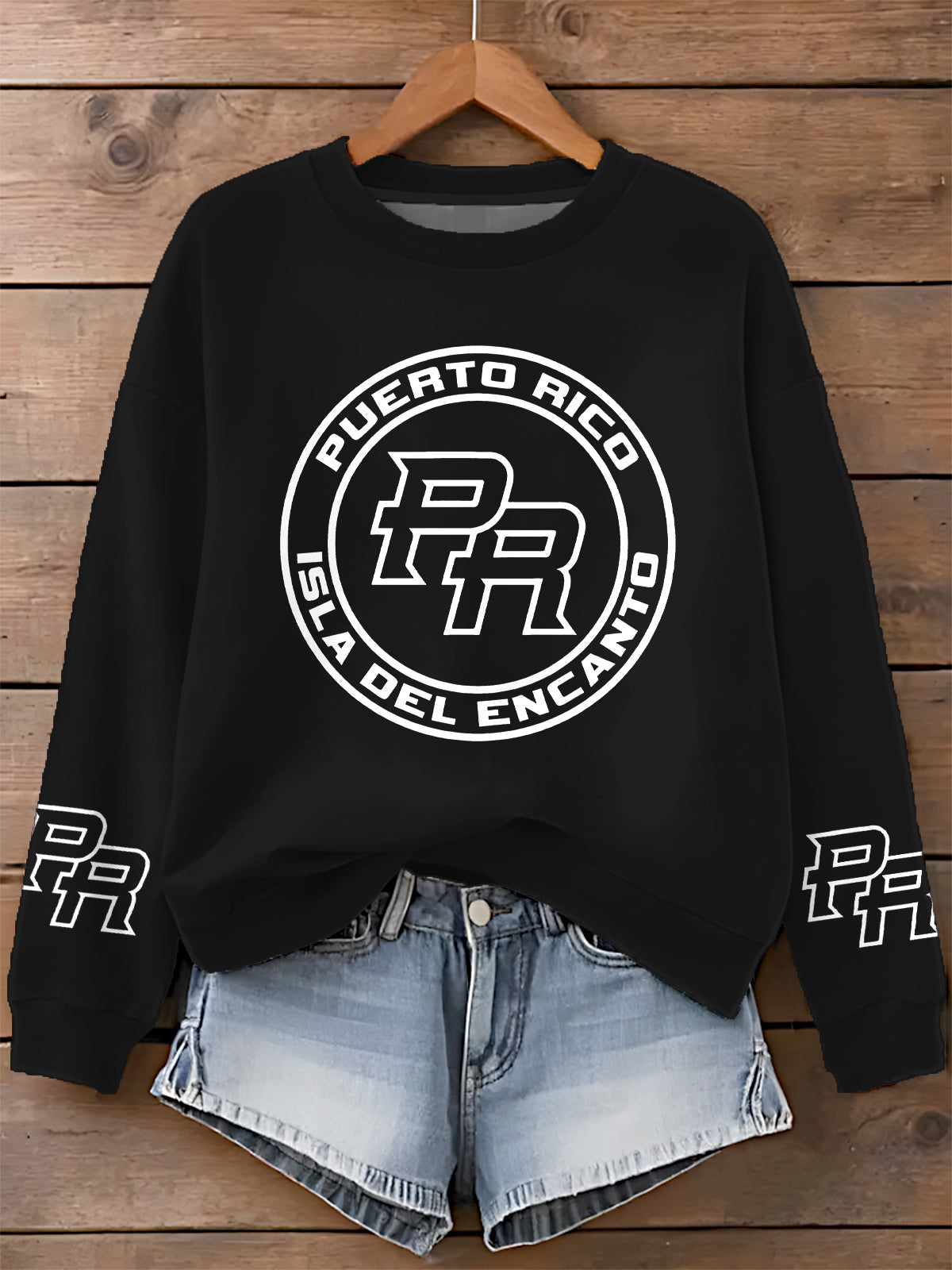 Puerto Rican Print Long Sleeve Casual Top