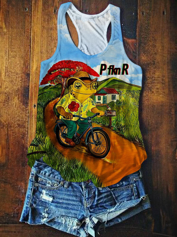 Puerto Rico Mascot Print Casual Tank Top