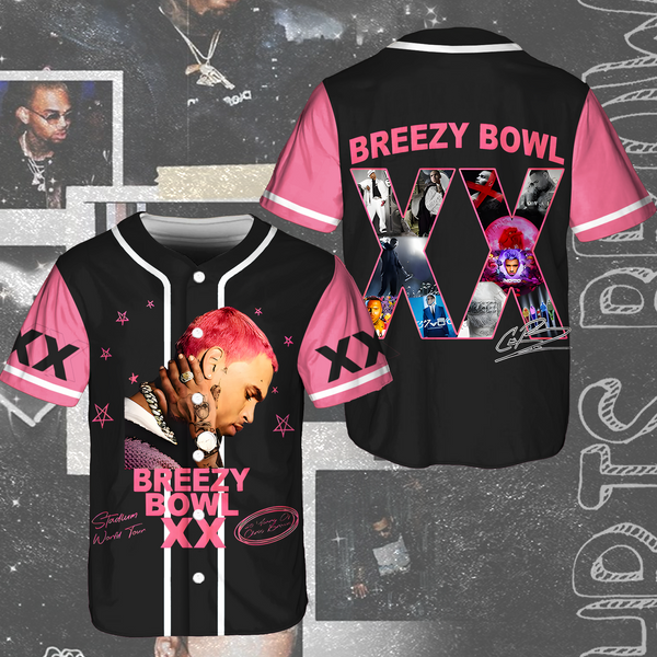 Chris Brown Breezy Bowl XX Tour 2025 Baseball Jersey