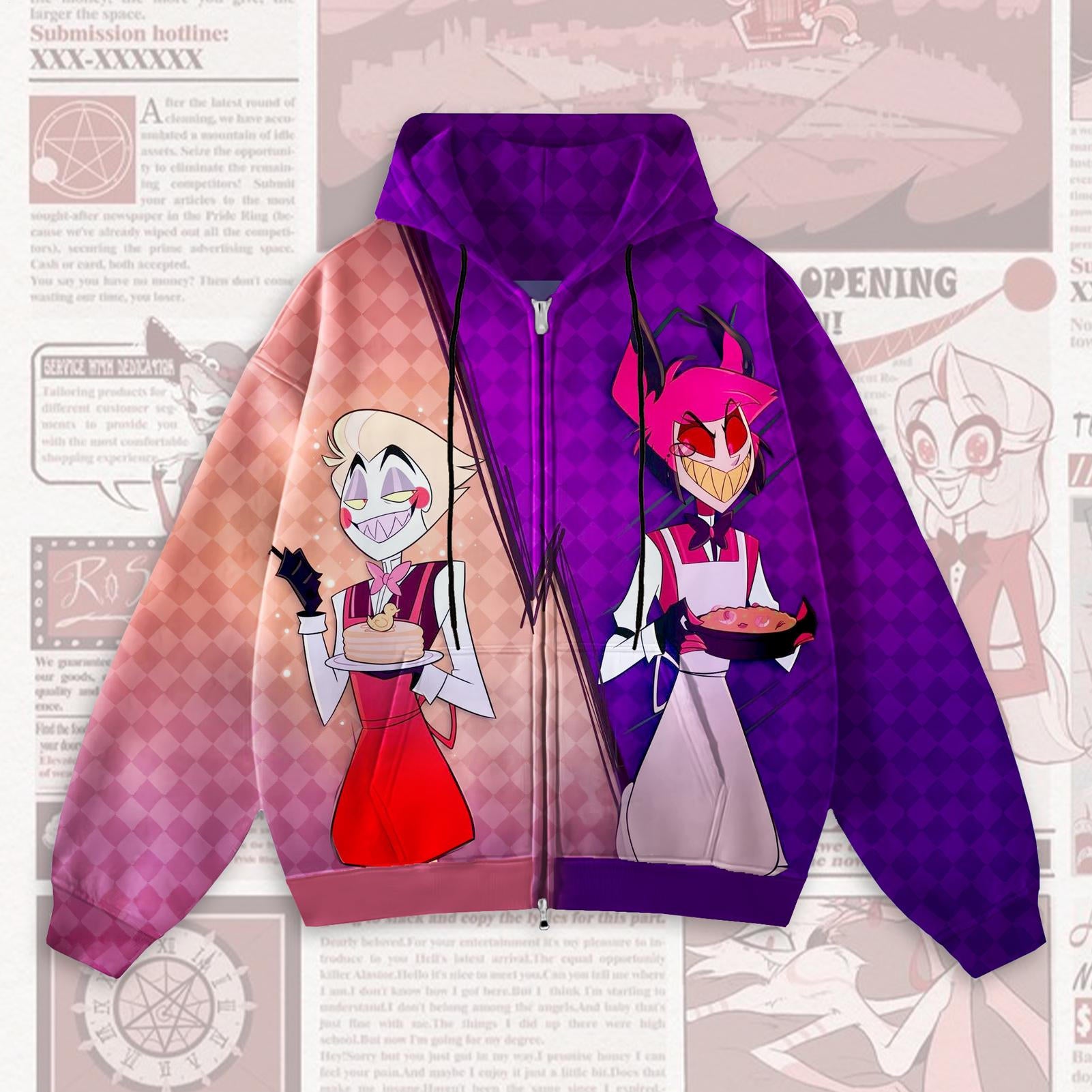 Hazbin Hotel Zippered Sweatshirt Jacket