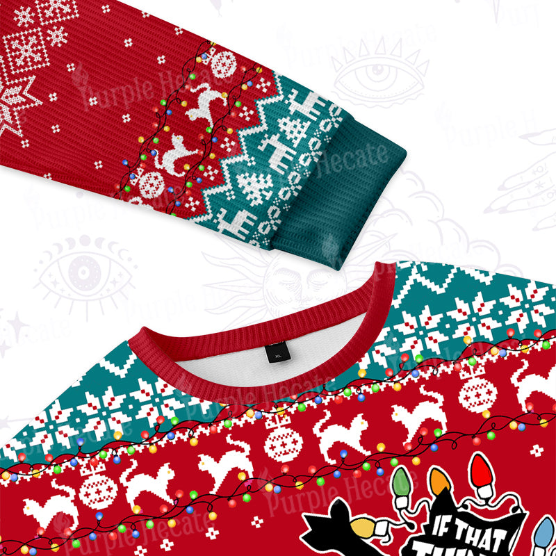 Purplehecate Nine Lives Gone Wrong Ugly Christmas Sweatshirts