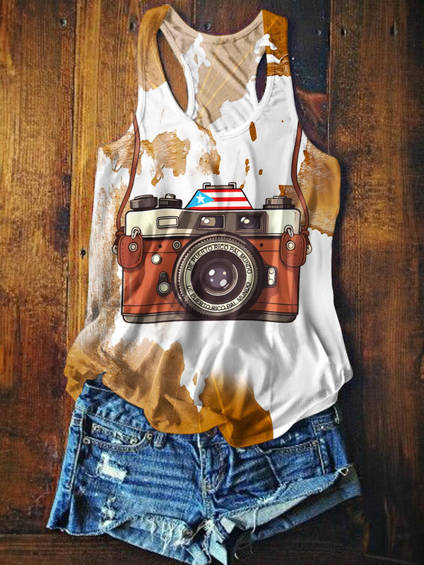 Puerto Rican Printed Casual Tank Top