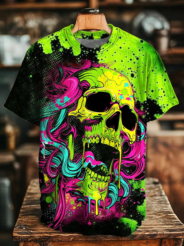 Halloween Horror Print Crew Neck T-shirt