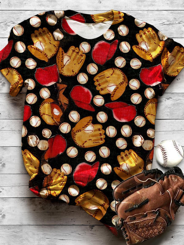 Camiseta con estampado casual divertido de béisbol para fanáticos de los juegos deportivos 