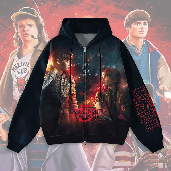 Stranger Things 5 Zippered Sweatshirt Jacket