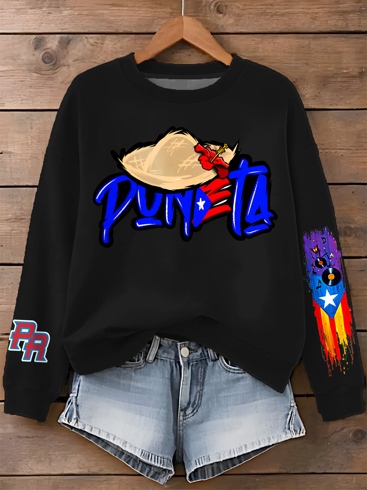 Roberto Clemente Printed Long Sleeve Casual Top