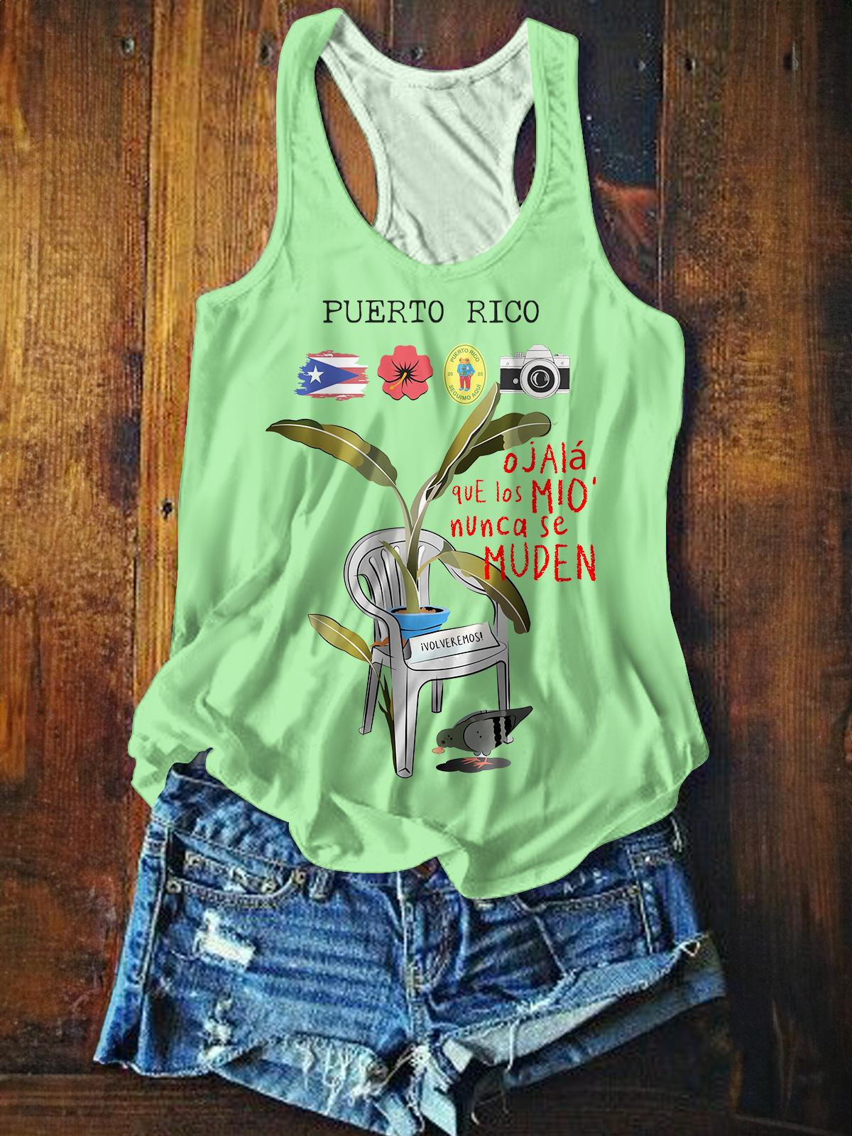 BadBunny Printed Casual Tank Top