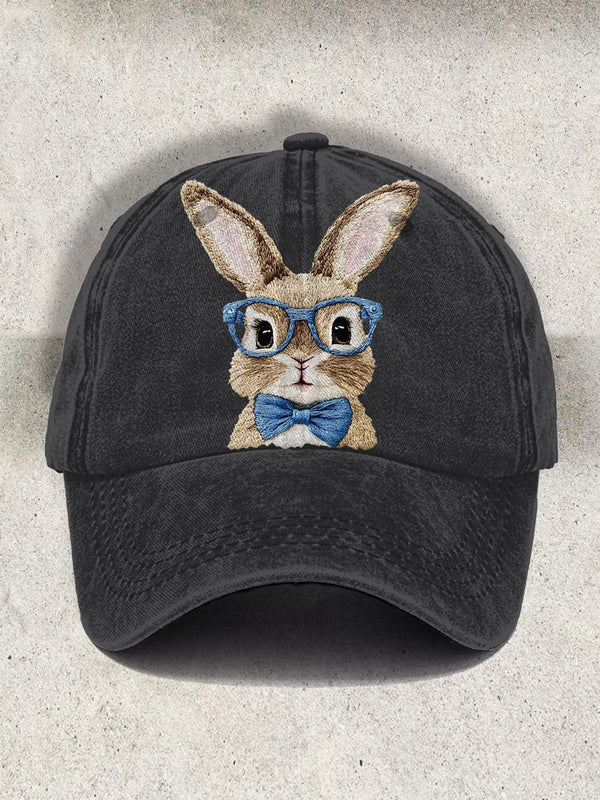 Easter Day Happy Holidays Rabbit Embroidery Fun Print Baseball Cap