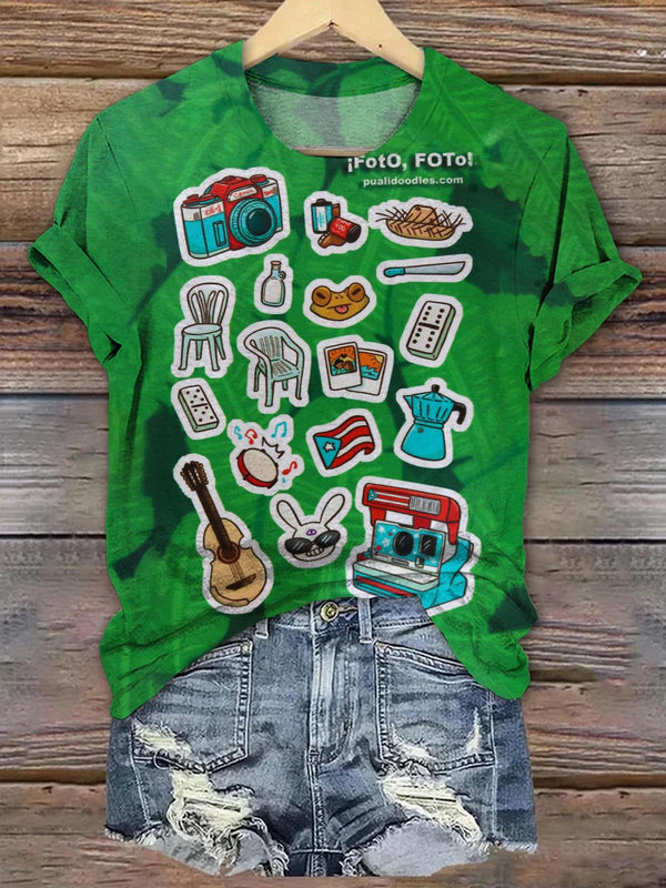 Puerto Rico Inspired Crew Neck T-shirt