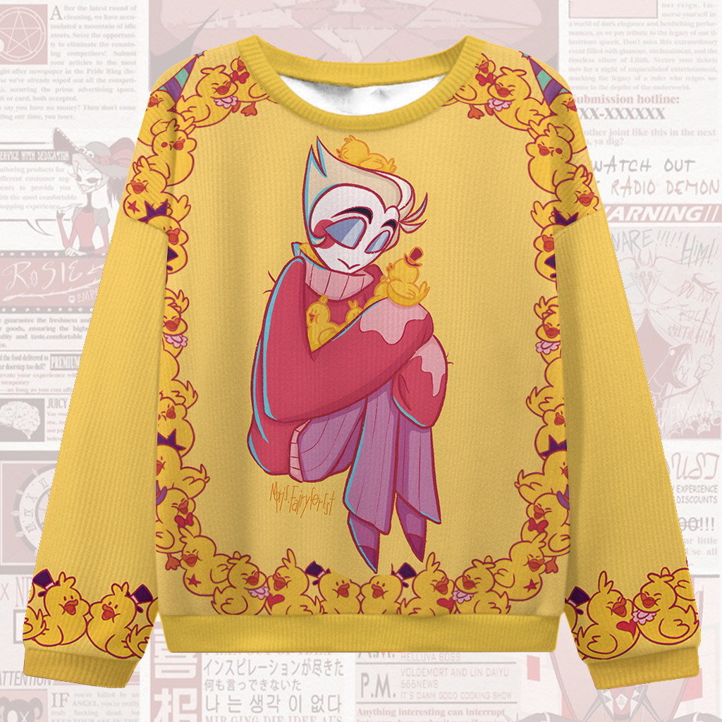 Women's Duck duck Lu Hazbin Hotel Round Neck Ugly Sweater