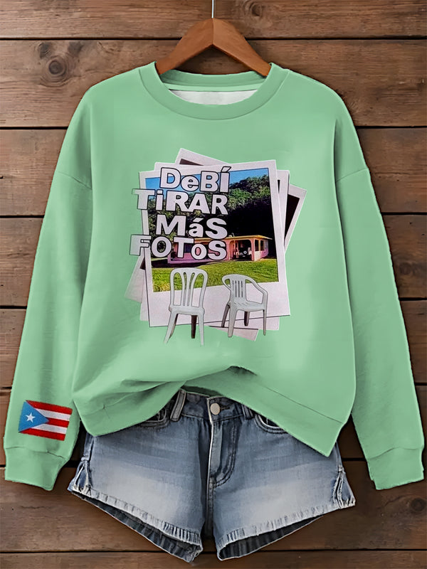 Dtmf Printed Long Sleeve Casual Top