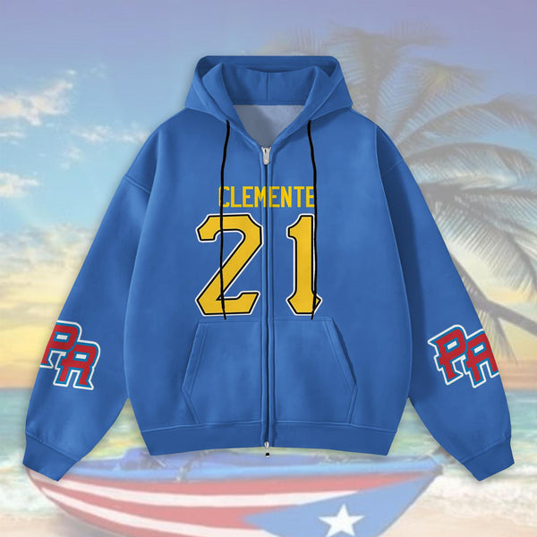 Roberto Clemente Zippered Sweatshirt Jacket