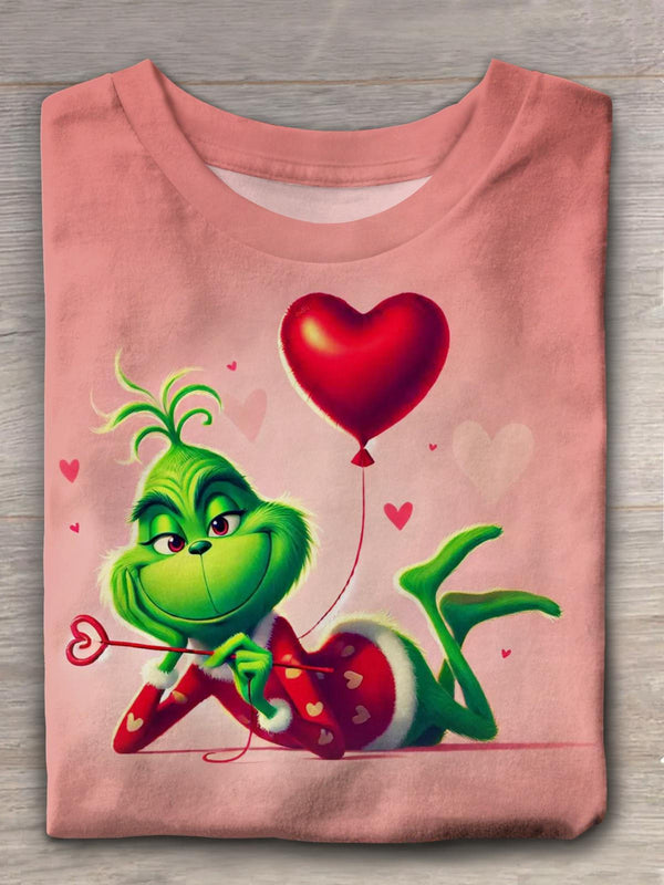 Heart Humor Green Guy Crew Neck T-shirt