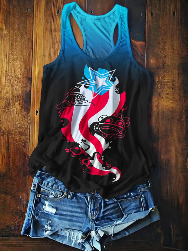 Puerto Rican Print Casual Tank Top