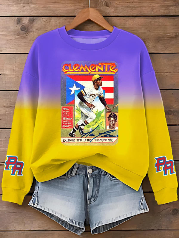 Puerto Rican Print Long Sleeve Casual Top