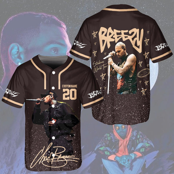 Chris Brown Breezy Bowl XX Tour Baseball Jersey