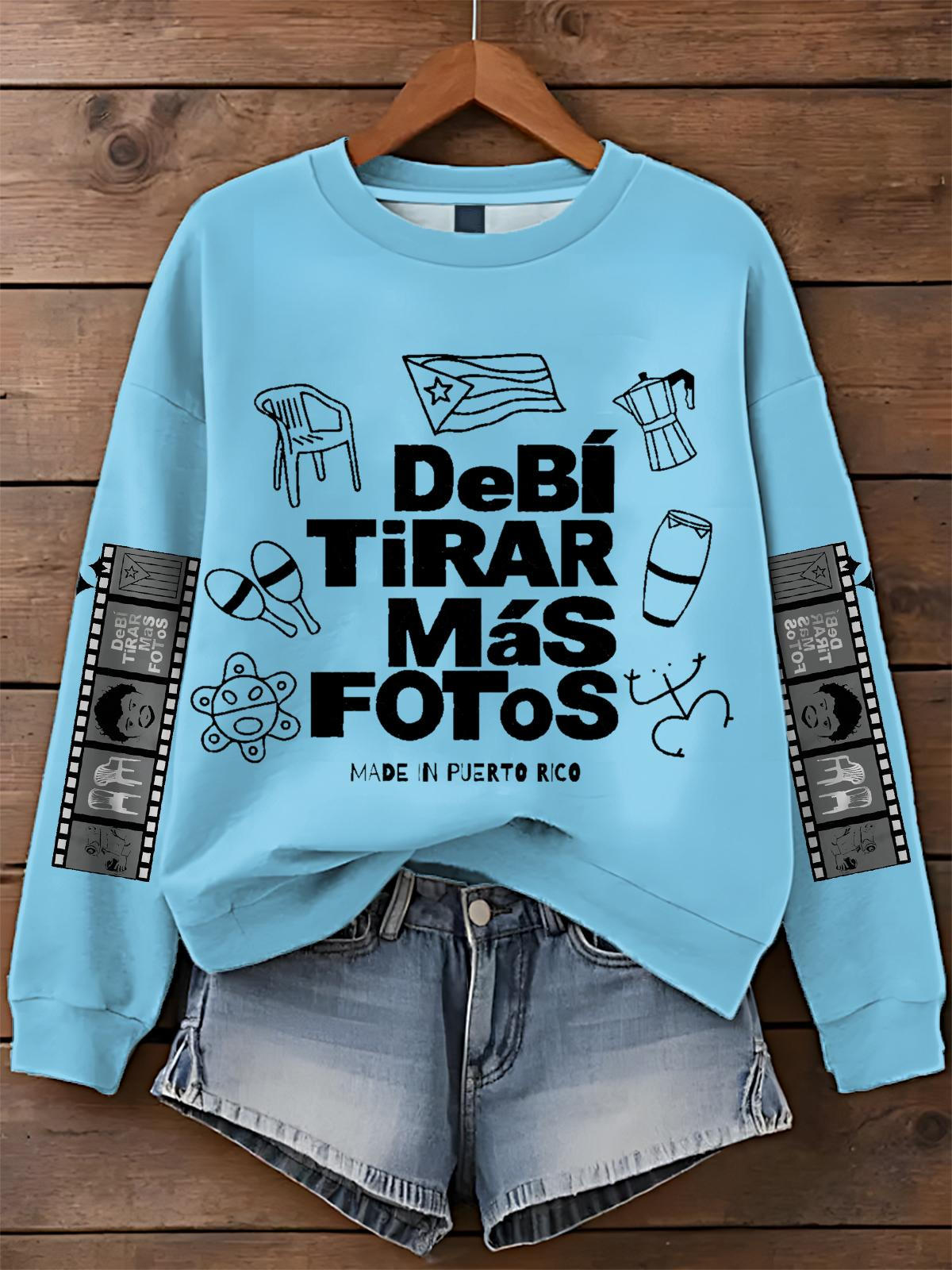 Camiseta casual de manga larga con estampado de Bad Bunny Dtmf Puerto Rico 