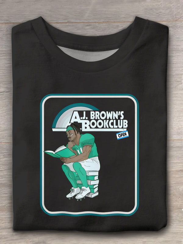 AJ's Book Club Open Football Crew Neck T-shirt