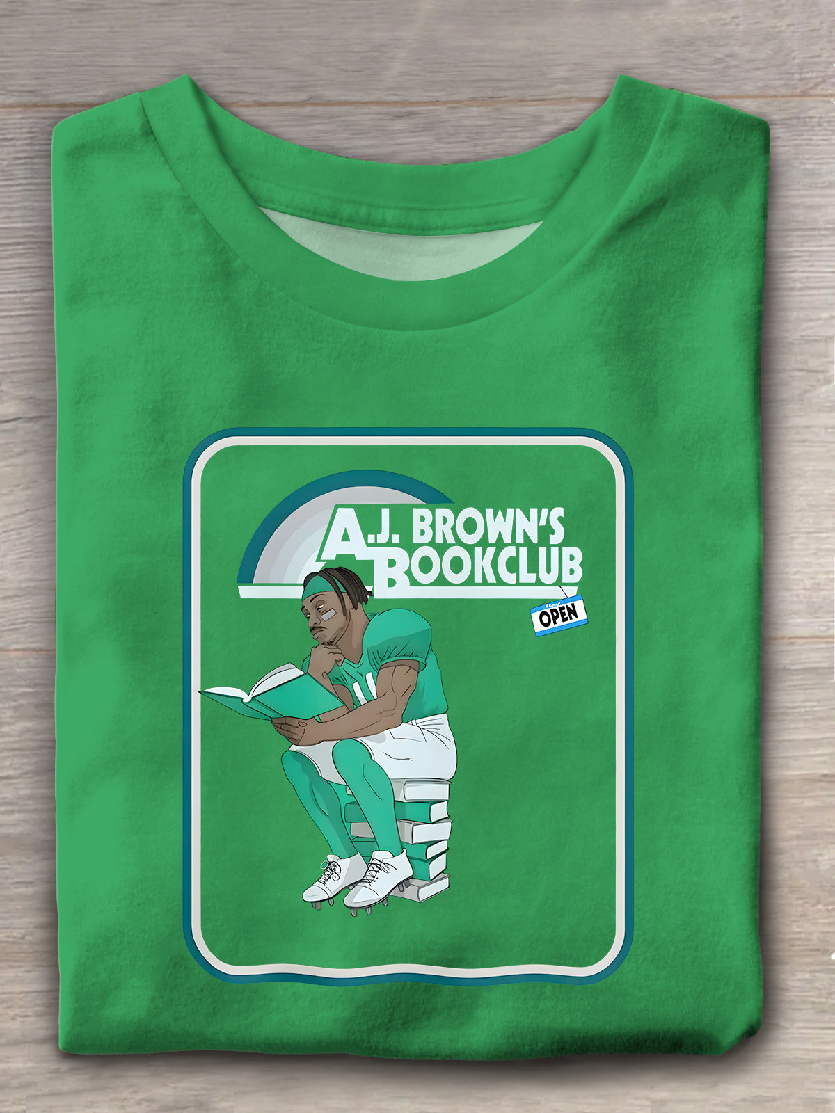 AJ's Book Club Open Football Crew Neck T-shirt