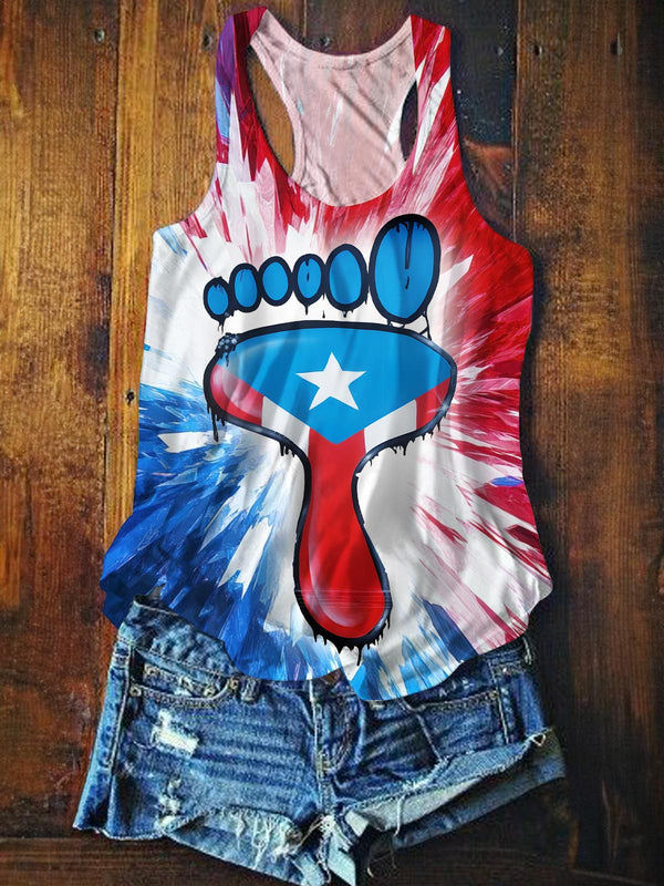 Puerto Rico Printed Casual Tank Top