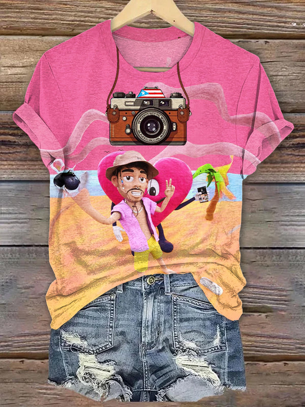 BadBunny Fun Beach Crew Neck T-shirt