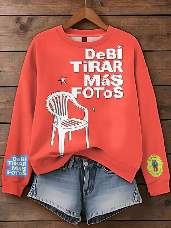 Bad Bunny Debi Tirar Mas Fotos Printed Long Sleeve Casual Top