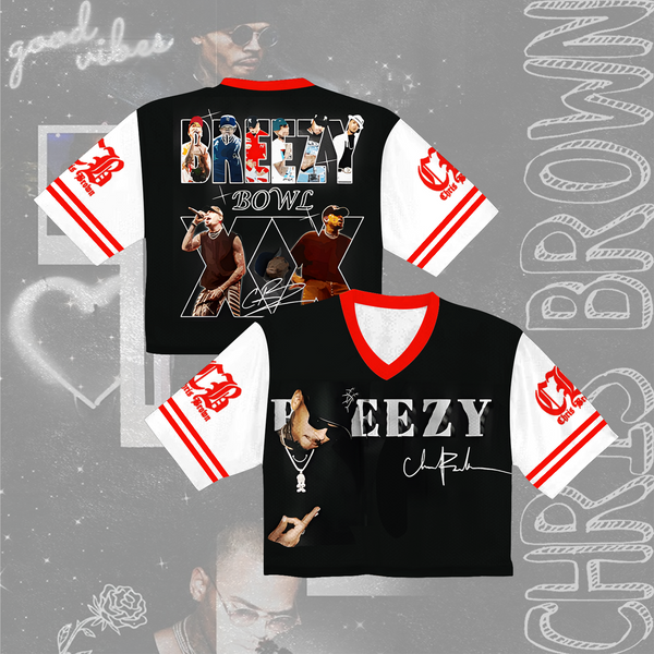 Chris Brown Breezy Bowl V-neck Cropped Jersey T-shirt