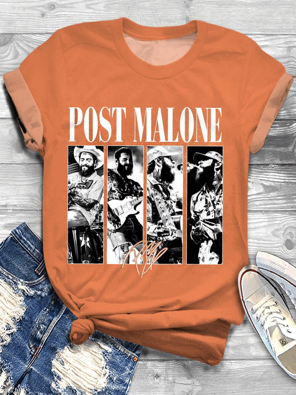 Post Malone Vintage Music Crew Neck T-shirt
