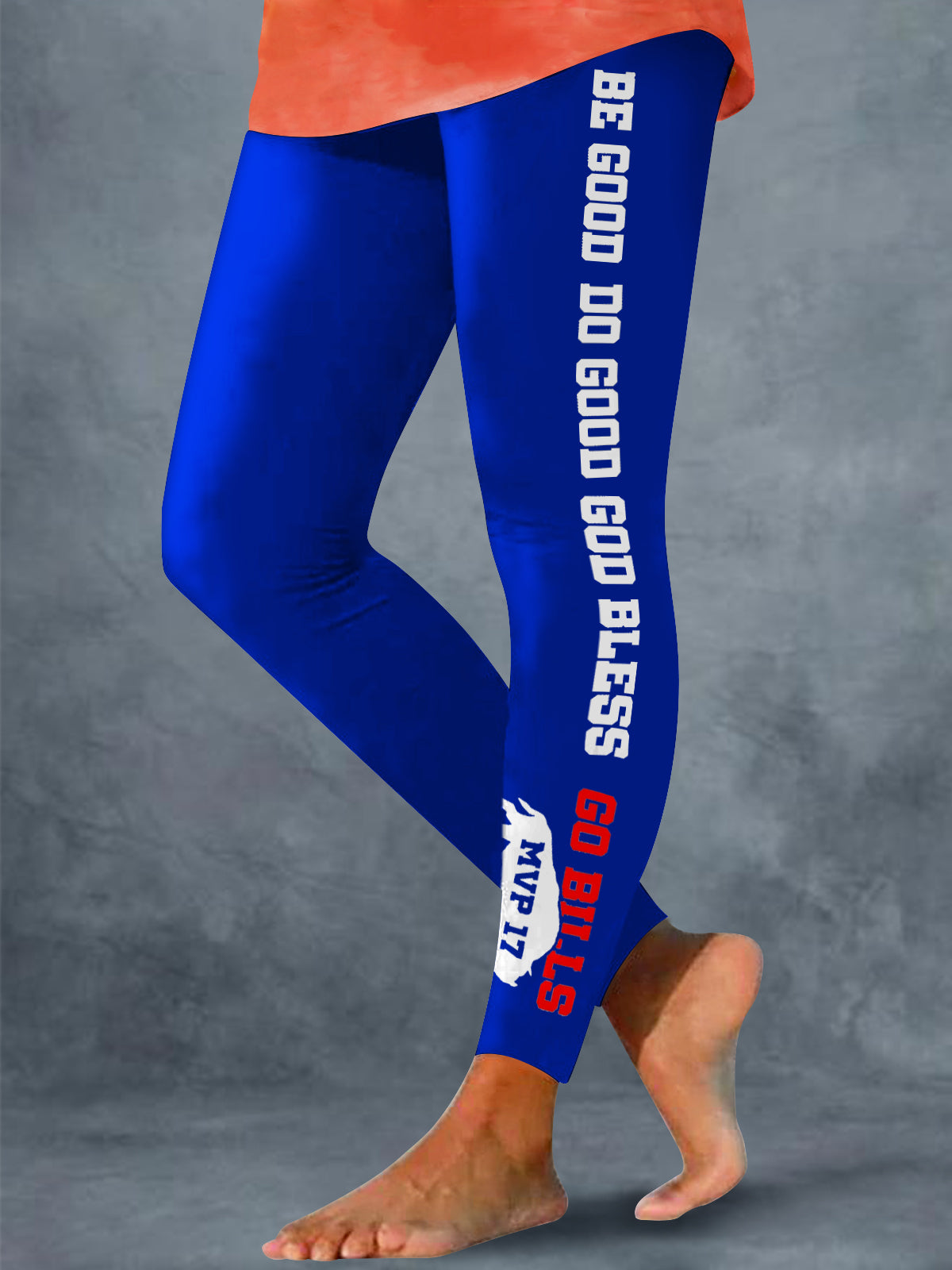 Do Good Do Good God Bless Go Bills Print Leggings