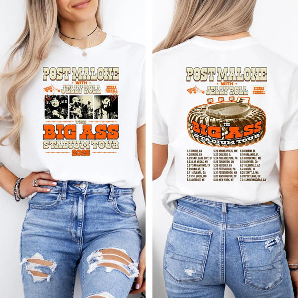 Post Malone Jelly Roll Crew Neck T-shirts
