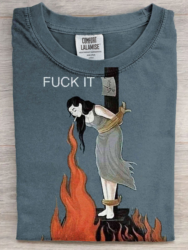 Retro Fun Graphic Printed Crew Neck T-shirt