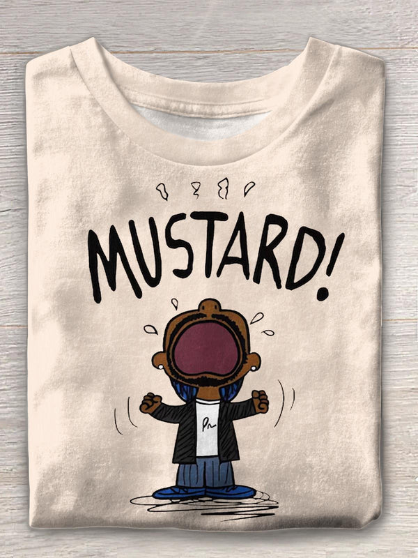 Camiseta de cuello redondo con estampado de Kendrick Lamar 
