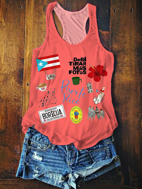Camiseta sin mangas informal estampada Dtmf PR